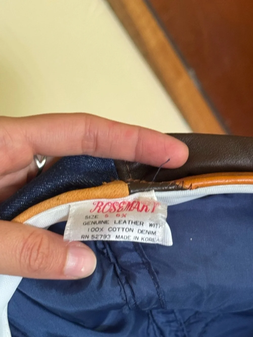 Rare Vintage 70's Leather/denim Applejack Hat - Picture 6 of 6